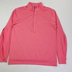 Matte Grey 1/4 Zip Sleeve Embroidered Logo Mens Salmon Size Medium Pullover Top